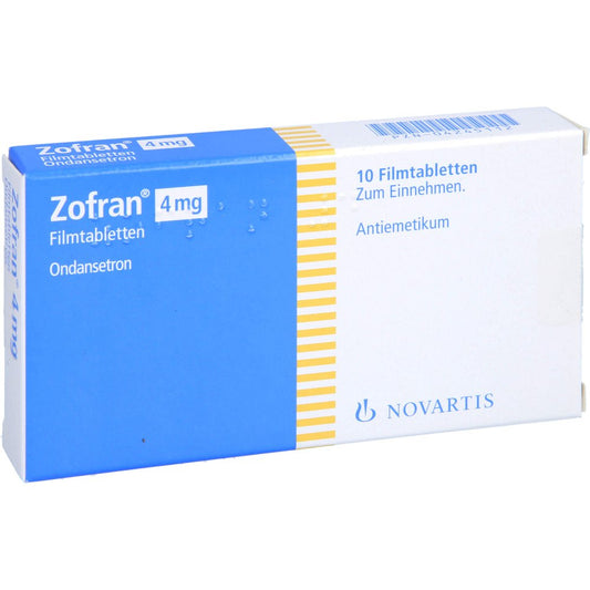 Das Produktfoto zeigt Zofran 4 Mg Filmtabletten (10 stk) PZN 04245112