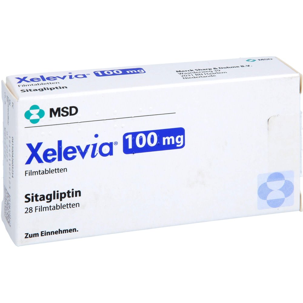 Das Produktfoto zeigt Xelevia 100 Mg Filmtabletten (28 stk) PZN 04260525