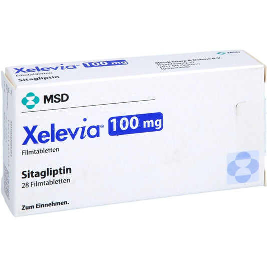 Das Produktfoto zeigt Xelevia 100 Mg Filmtabletten (28 stk) PZN 04260525
