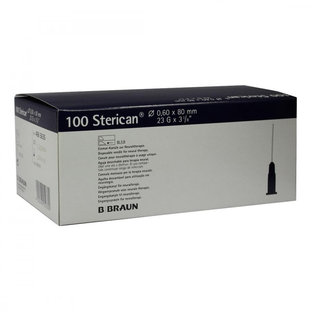 Das Produktfoto zeigt Sterican Kanülen 23 Gx3 1/5 0,6x80 Mm (100 stk) PZN 04291431
