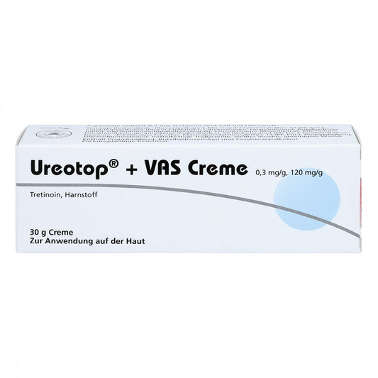 Das Produktfoto zeigt Ureotop + Vas Creme (30 g) PZN 04300101
