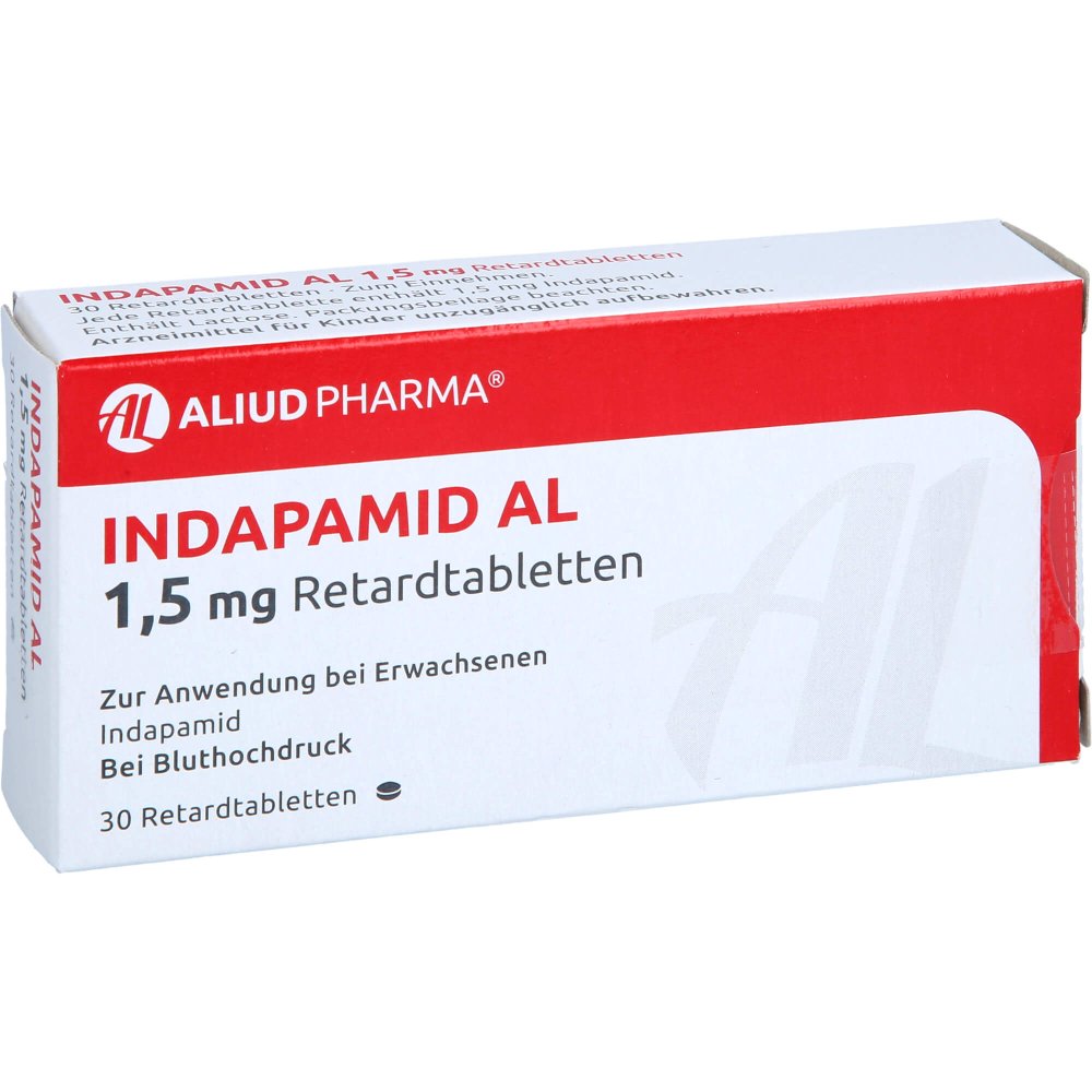 Das Produktfoto zeigt Indapamid Al 1,5 Mg Retardtabletten (30 stk) PZN 04307126