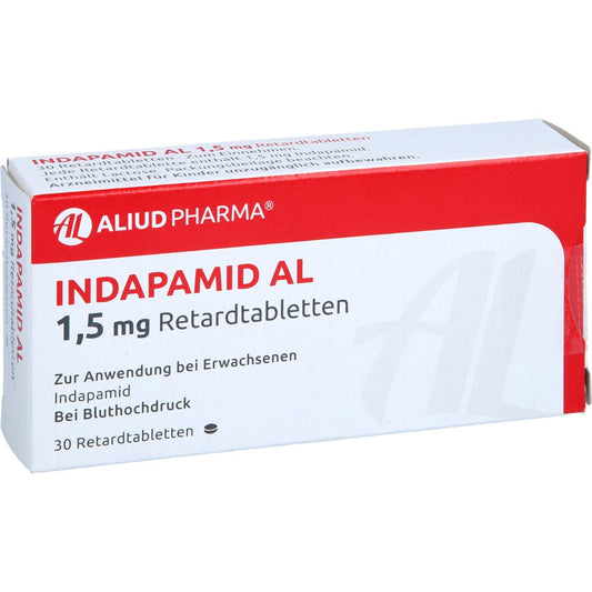 Das Produktfoto zeigt Indapamid Al 1,5 Mg Retardtabletten (30 stk) PZN 04307126