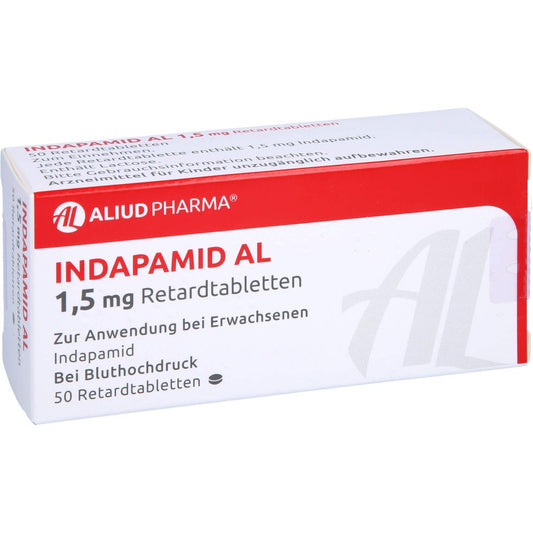 Das Produktfoto zeigt Indapamid Al 1,5 Mg Retardtabletten (50 stk) PZN 04307132