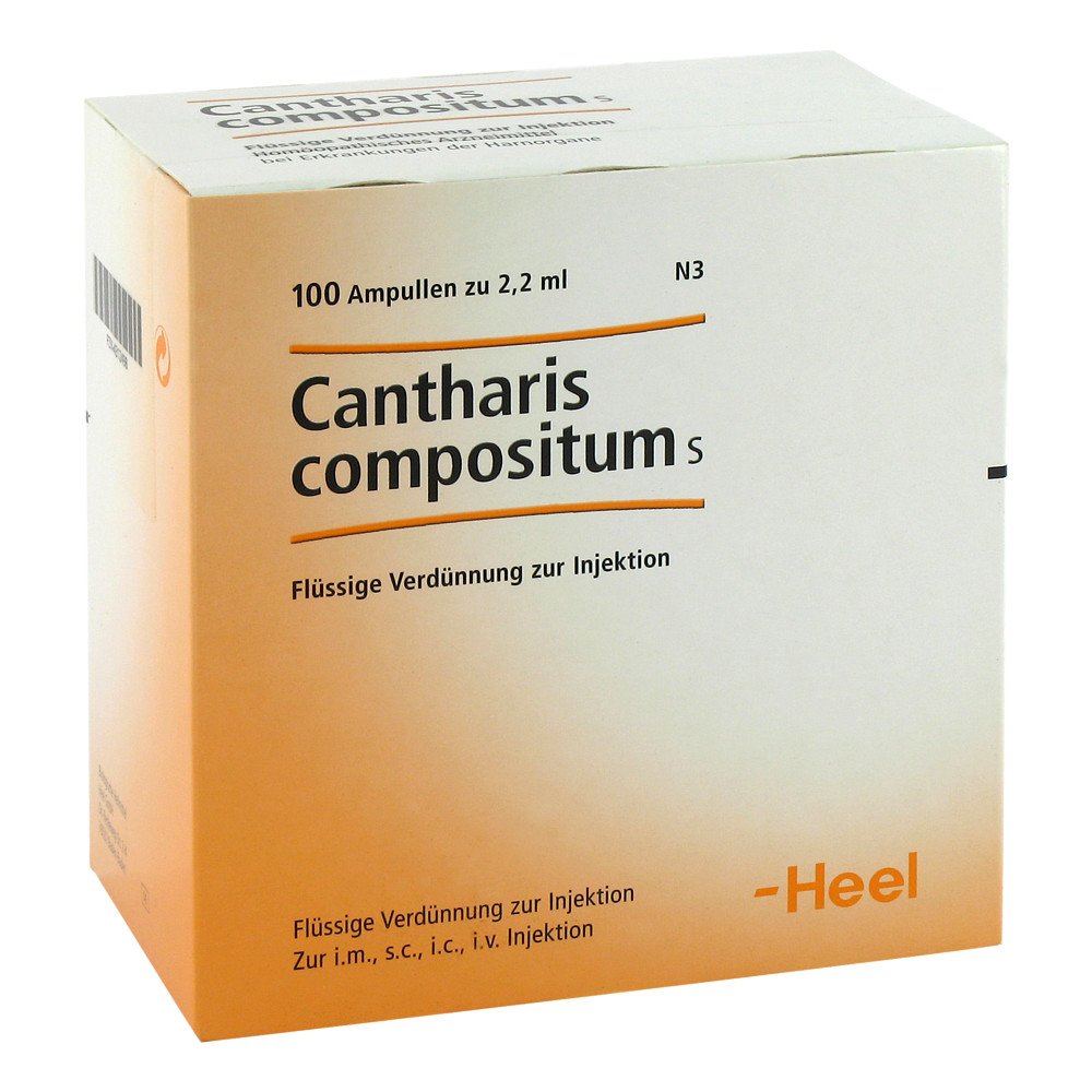 Das Produktfoto zeigt Cantharis Compositum S Ampullen (100 stk) PZN 04312498