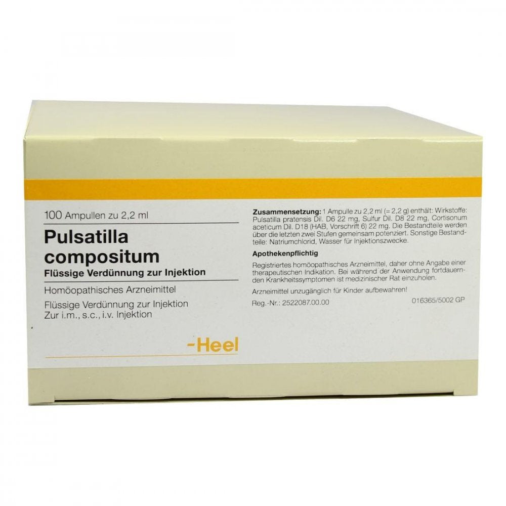 Das Produktfoto zeigt Pulsatilla Compositum Ampullen (100 stk) PZN 04313865