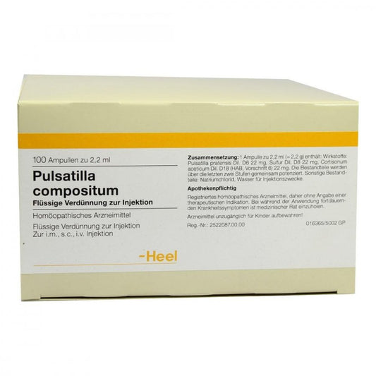 Das Produktfoto zeigt Pulsatilla Compositum Ampullen (100 stk) PZN 04313865