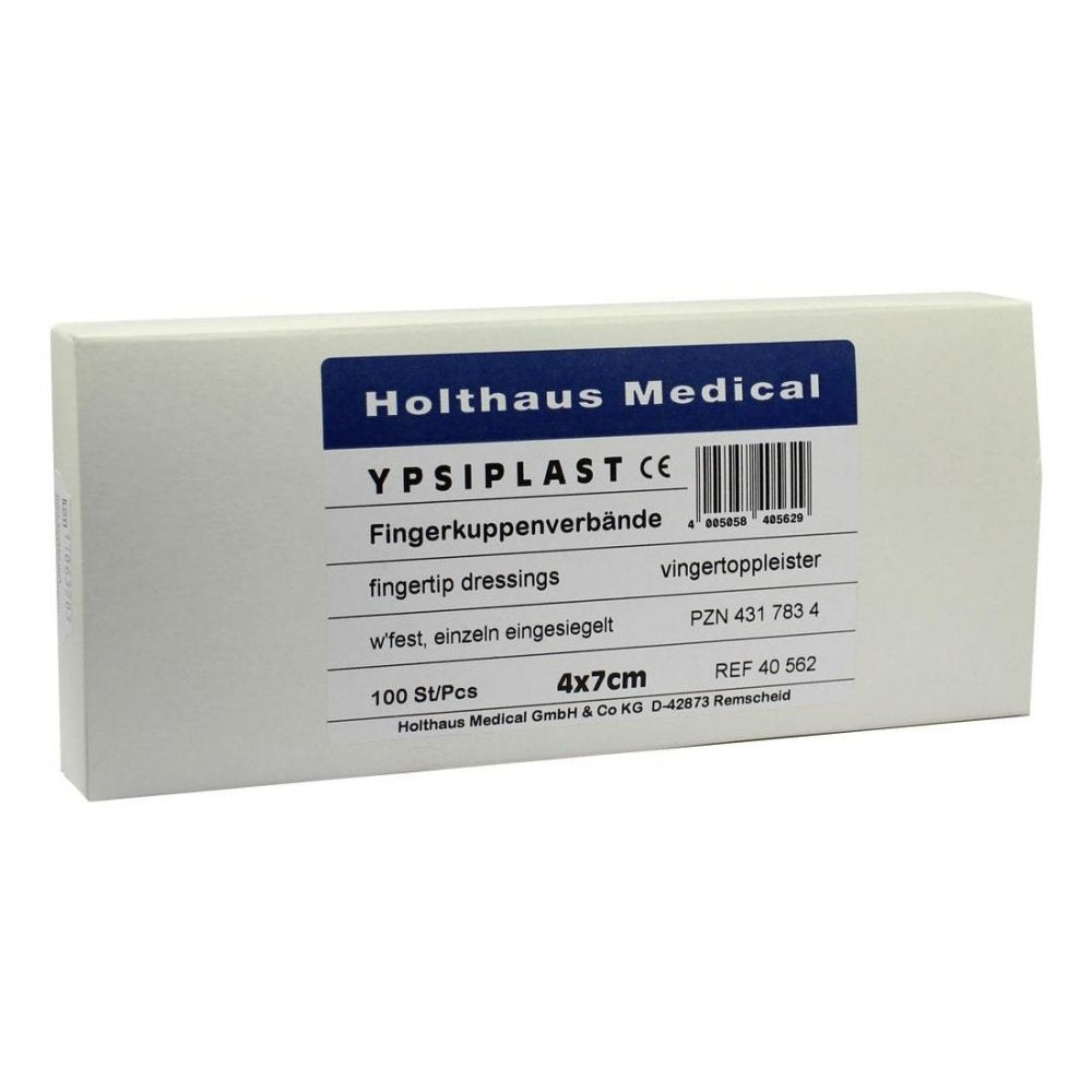 Das Produktfoto zeigt Fingerkuppenverband Ypsiplast Wasserf.4x7 Cm Haut (100 stk) PZN 04317834