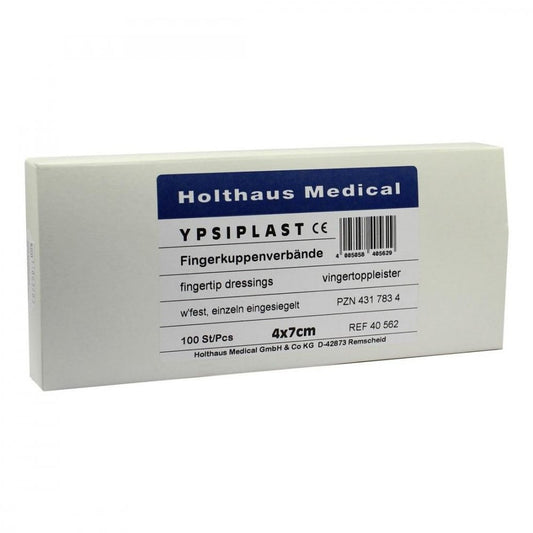Das Produktfoto zeigt Fingerkuppenverband Ypsiplast Wasserf.4x7 Cm Haut (100 stk) PZN 04317834