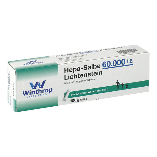 Das Produktfoto zeigt Hepa Salbe 60.000 I.E. Lichtenstein (100 g) PZN 04325414