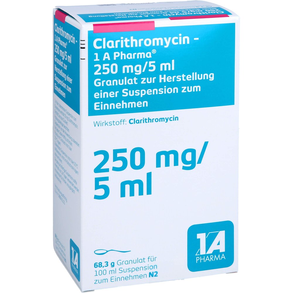Clarithromycin-1a Ph.250mg/5ml Gran.Z.Susp.-Herst. (100 ml)