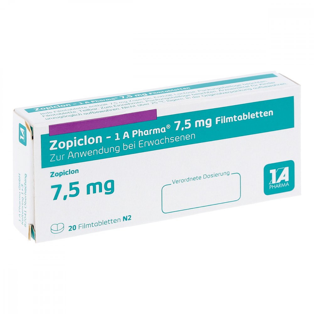 Zopiclon-1a Pharma 7,5 Mg Filmtabletten (20 stk)