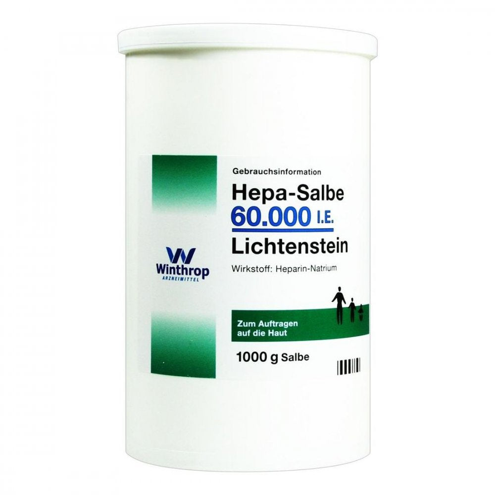 Das Produktfoto zeigt Hepa Salbe 60.000 I.E. Lichtenstein (1000 g) PZN 04345322