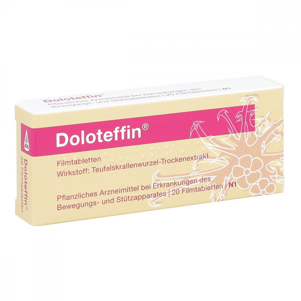 Das Produktfoto zeigt Doloteffin Filmtabletten (20 stk) PZN 04359991
