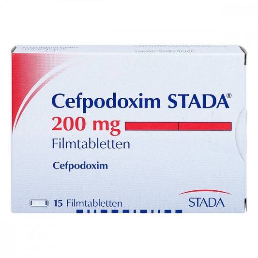 Das Produktfoto zeigt Cefpodoxim Stada 200 Mg Filmtabletten (15 stk) PZN 04366761
