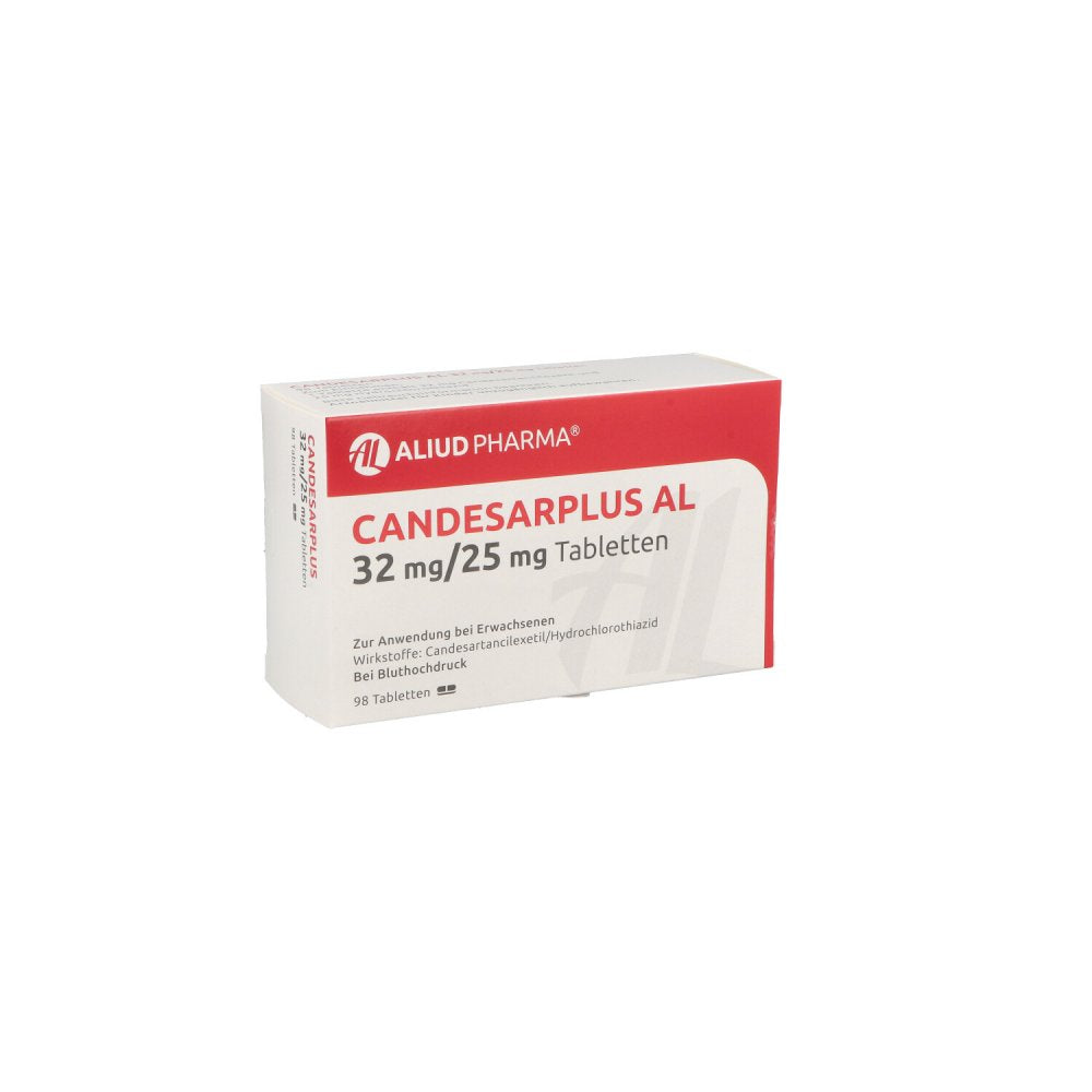 Das Produktfoto zeigt Candesarplus Al 32 Mg/25 Mg Tabletten (98 stk) PZN 04369742