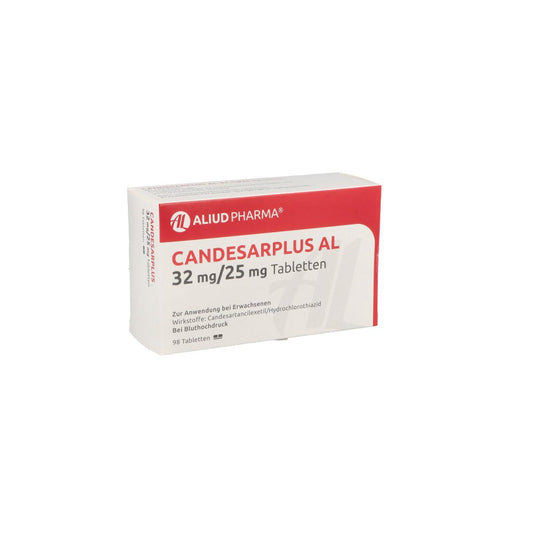 Das Produktfoto zeigt Candesarplus Al 32 Mg/25 Mg Tabletten (98 stk) PZN 04369742