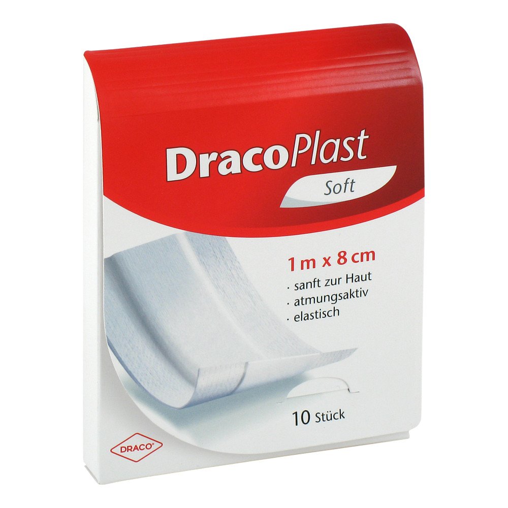 Das Produktfoto zeigt Dracoplast Soft Pflaster 8 Cmx1 M (1 stk) PZN 04374387