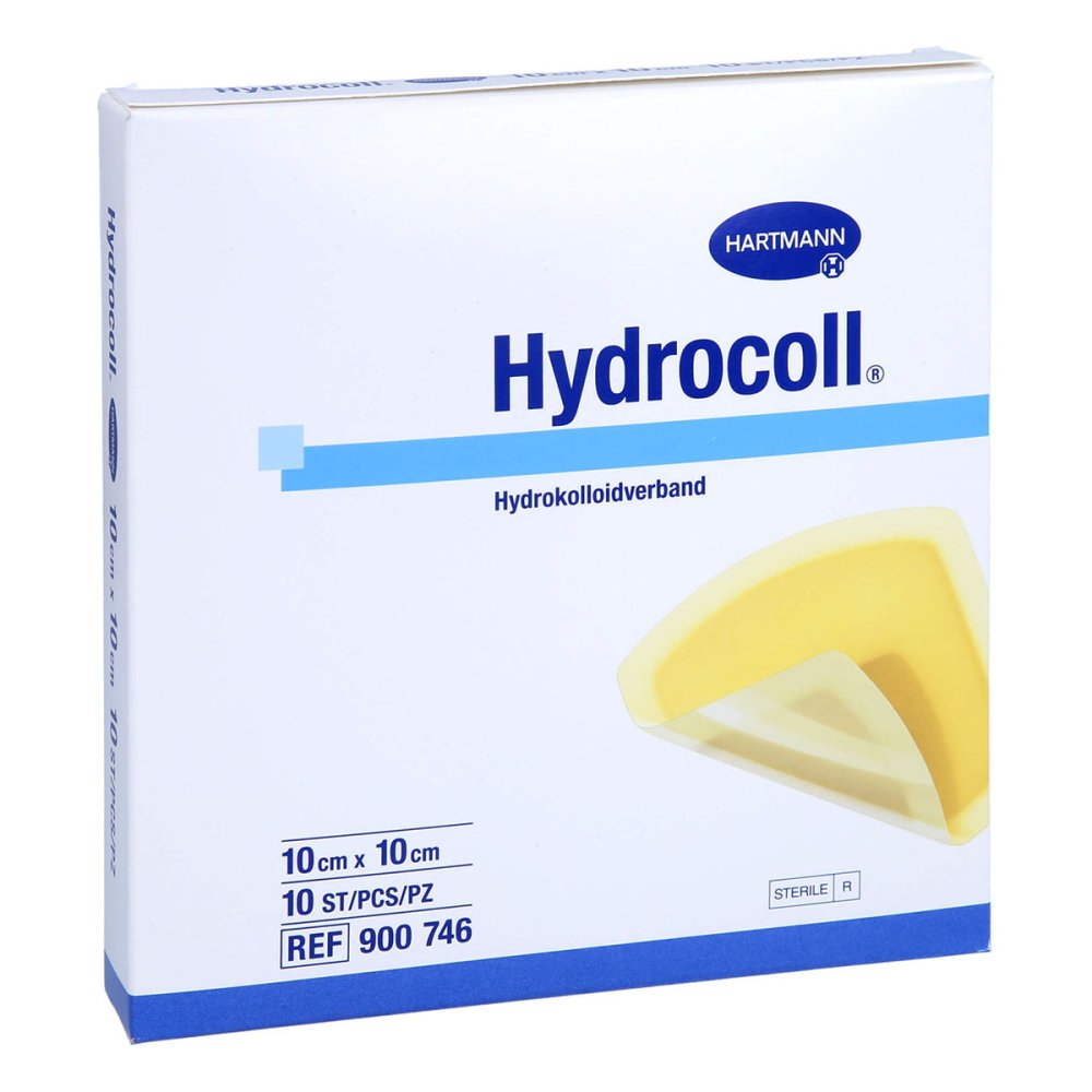 Das Produktfoto zeigt Hydrocoll Wundverband 10x10 Cm (10 stk) PZN 04389822