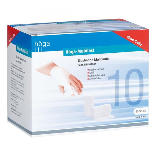 Das Produktfoto zeigt Höga-Mubilast Fixierbinde 10 Cmx4 M O.Cellophan (20 stk) PZN 04401581