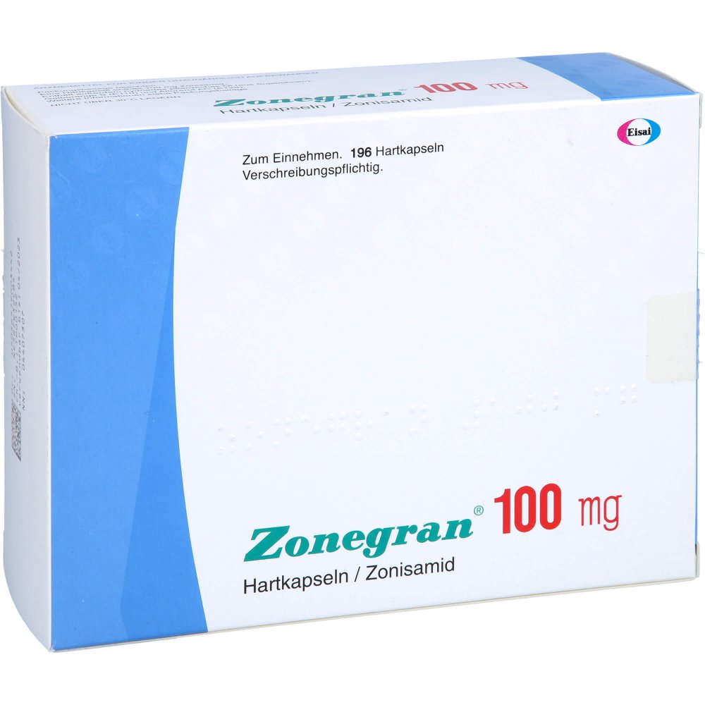 Das Produktfoto zeigt Zonegran Amdipharm 100 Mg Hartkapseln (196 stk) PZN 04407307