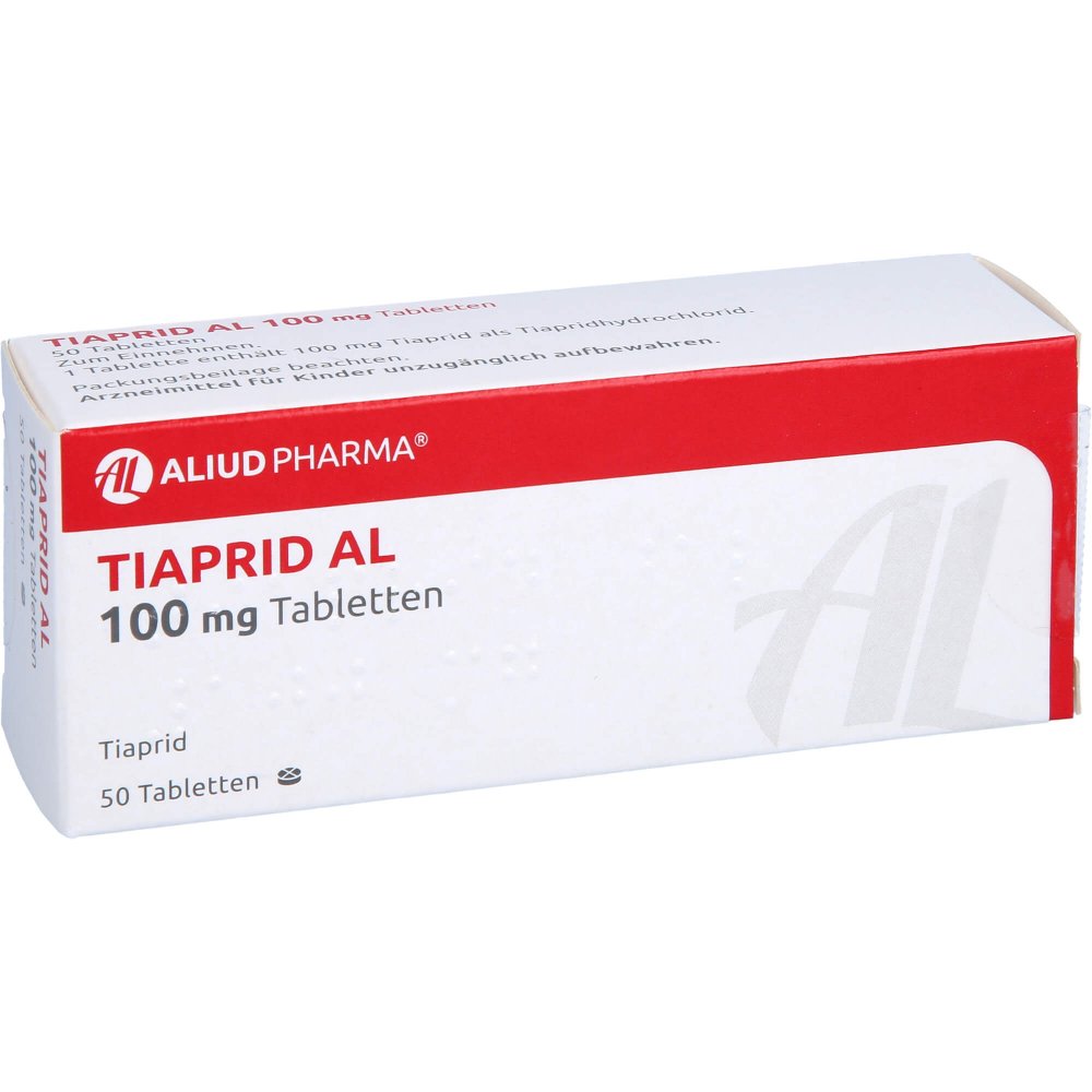 Das Produktfoto zeigt Tiaprid Al 100 Mg Tabletten (50 stk) PZN 04408471