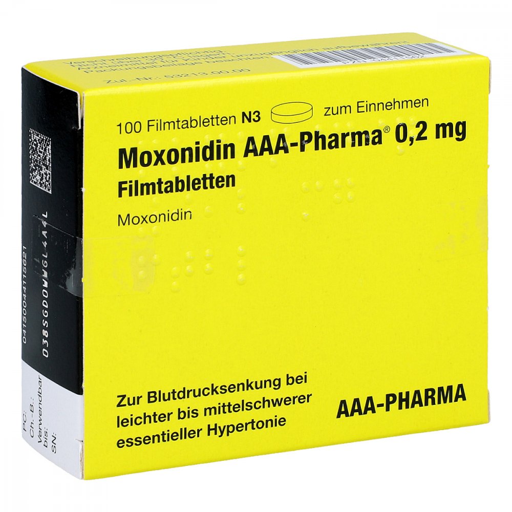 Moxonidin Aaa-Pharma 0,2 Mg Filmtabletten (100 stk)