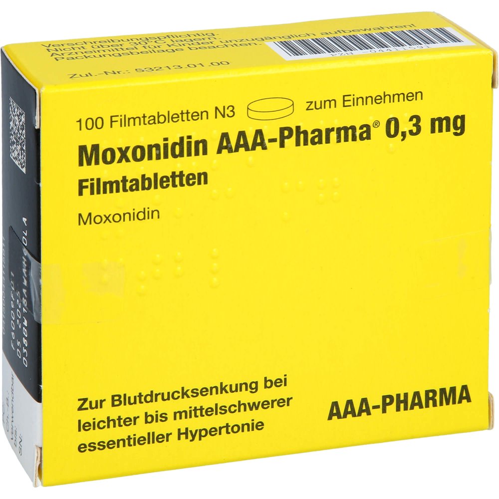 Moxonidin Aaa-Pharma 0,3 Mg Filmtabletten (100 stk)