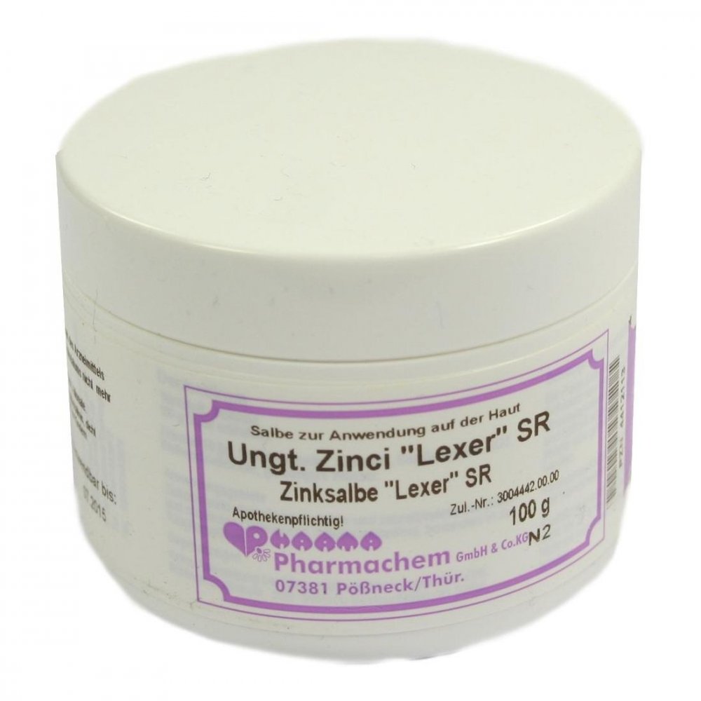 Das Produktfoto zeigt Unguentum Zinci Lexer Sr (100 g) PZN 04412113