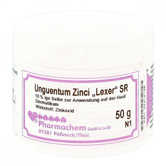 Das Produktfoto zeigt Unguentum Zinci Lexer Sr (50 g) PZN 04412136