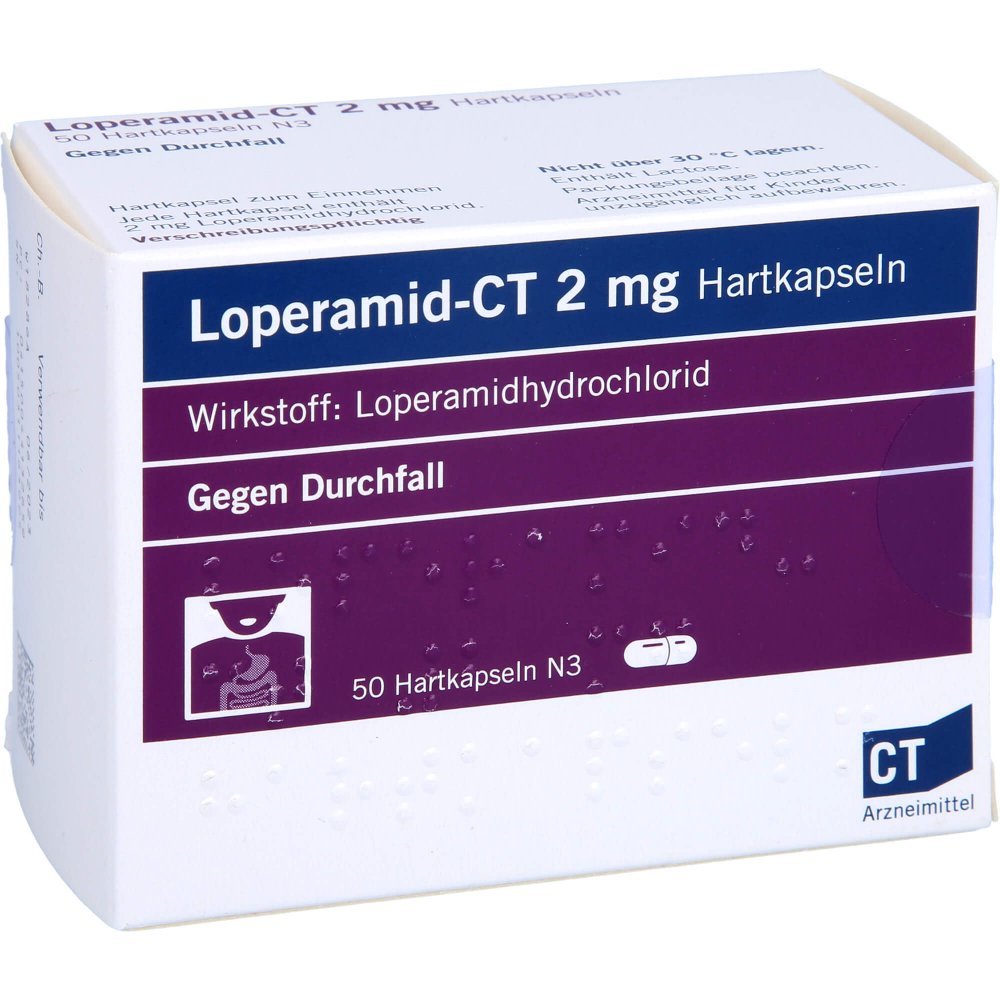 Das Produktfoto zeigt Loperamid-Ct 2 Mg Hartkapseln (50 stk) PZN 04413265