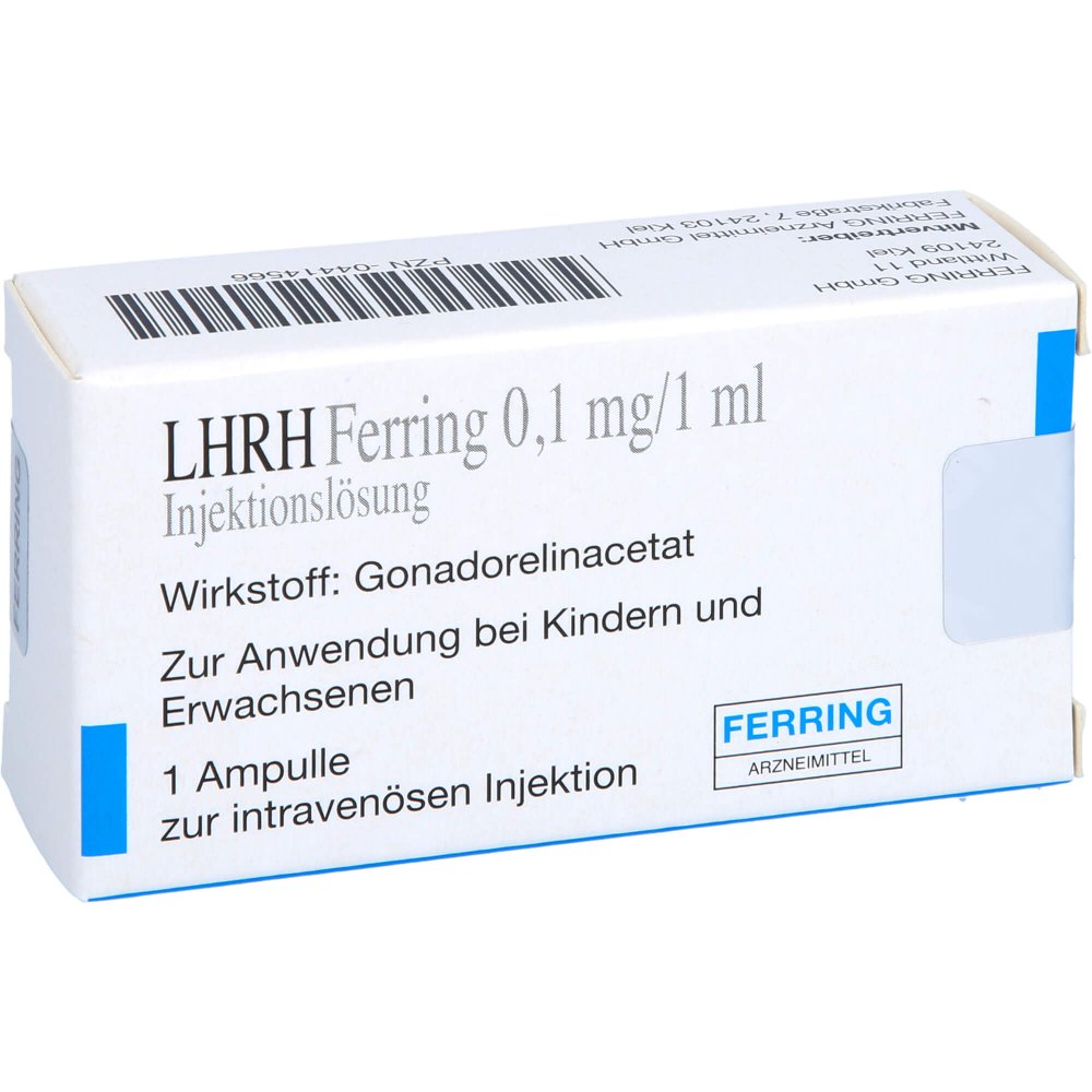 Das Produktfoto zeigt Lhrh Ferring 0,1 Mg/1 Ml Injektionslösung (1X1 ml) PZN 04414566
