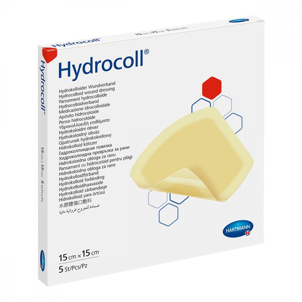 Das Produktfoto zeigt Hydrocoll Wundverband 15x15 Cm (5 stk) PZN 04419871