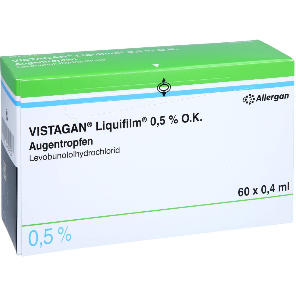 Das Produktfoto zeigt Vistagan Liquifilm 0,5% O.K. Augentropfen (60X0.4 ml) PZN 04437805