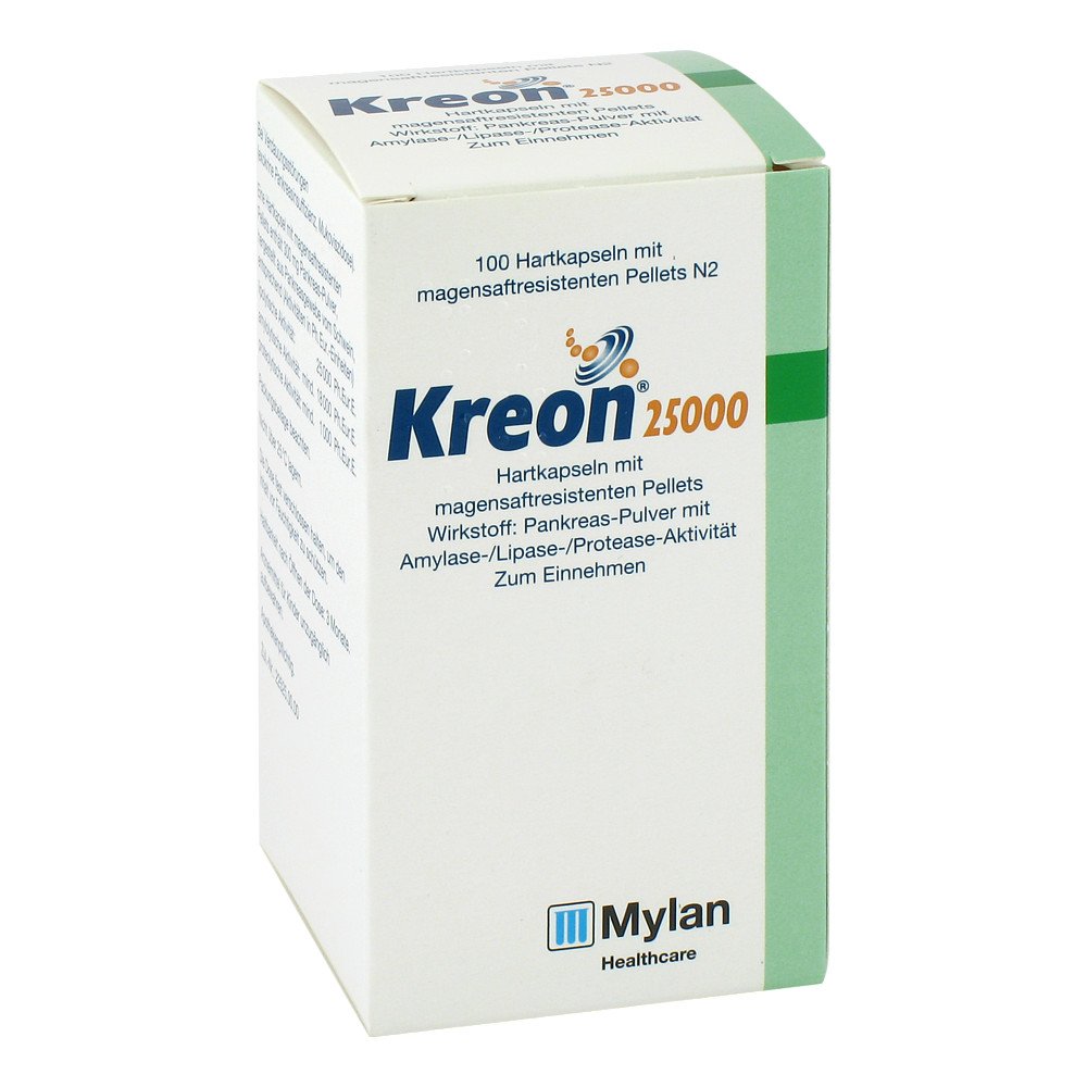 Kreon 25.000 Hartkps.M.Magensaftr.Überz.Pellets (100 stk)
