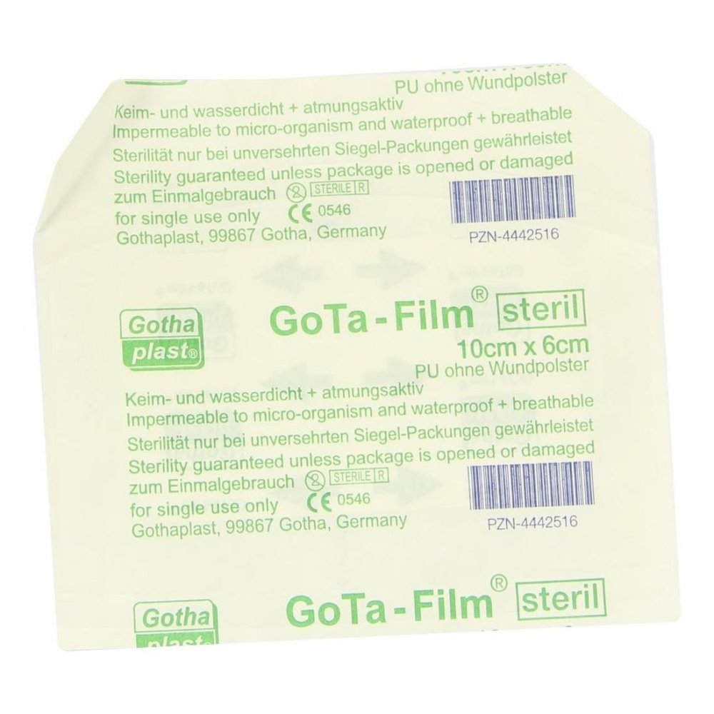 Das Produktfoto zeigt Gota Film Steril 6x10 Cm Pflaster (1 stk) PZN 04442516