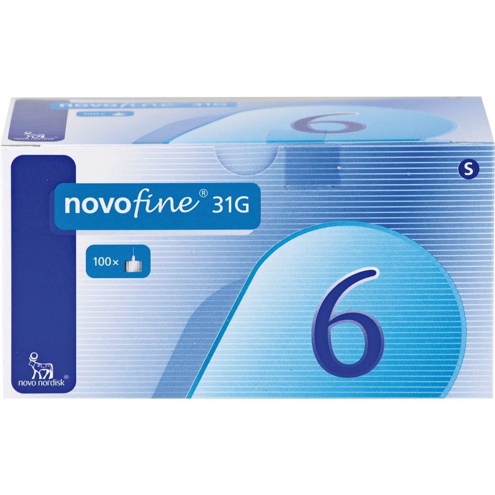 Das Produktfoto zeigt Novofine Nadeln 0,25x6 Mm (100 stk) PZN 04450579
