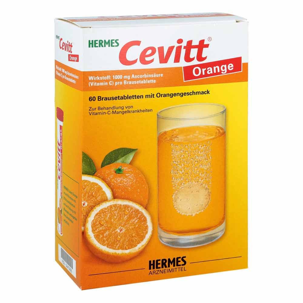 Das Produktfoto zeigt Hermes Cevitt Orange Brausetabletten (60 stk) PZN 04470895