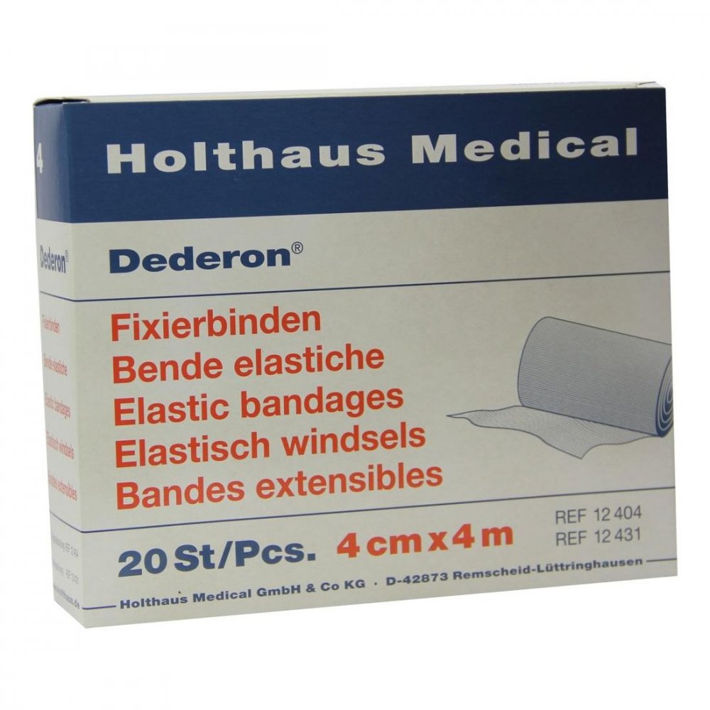 Das Produktfoto zeigt Fixierbinde Dederon 4 Cmx4 M (20 stk) PZN 04472500
