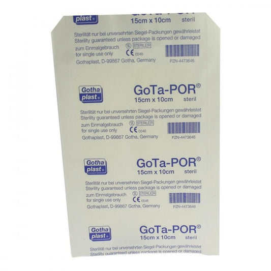 Das Produktfoto zeigt Gota-Por Wundpflaster Steril 100x150 Mm (1 stk) PZN 04473646