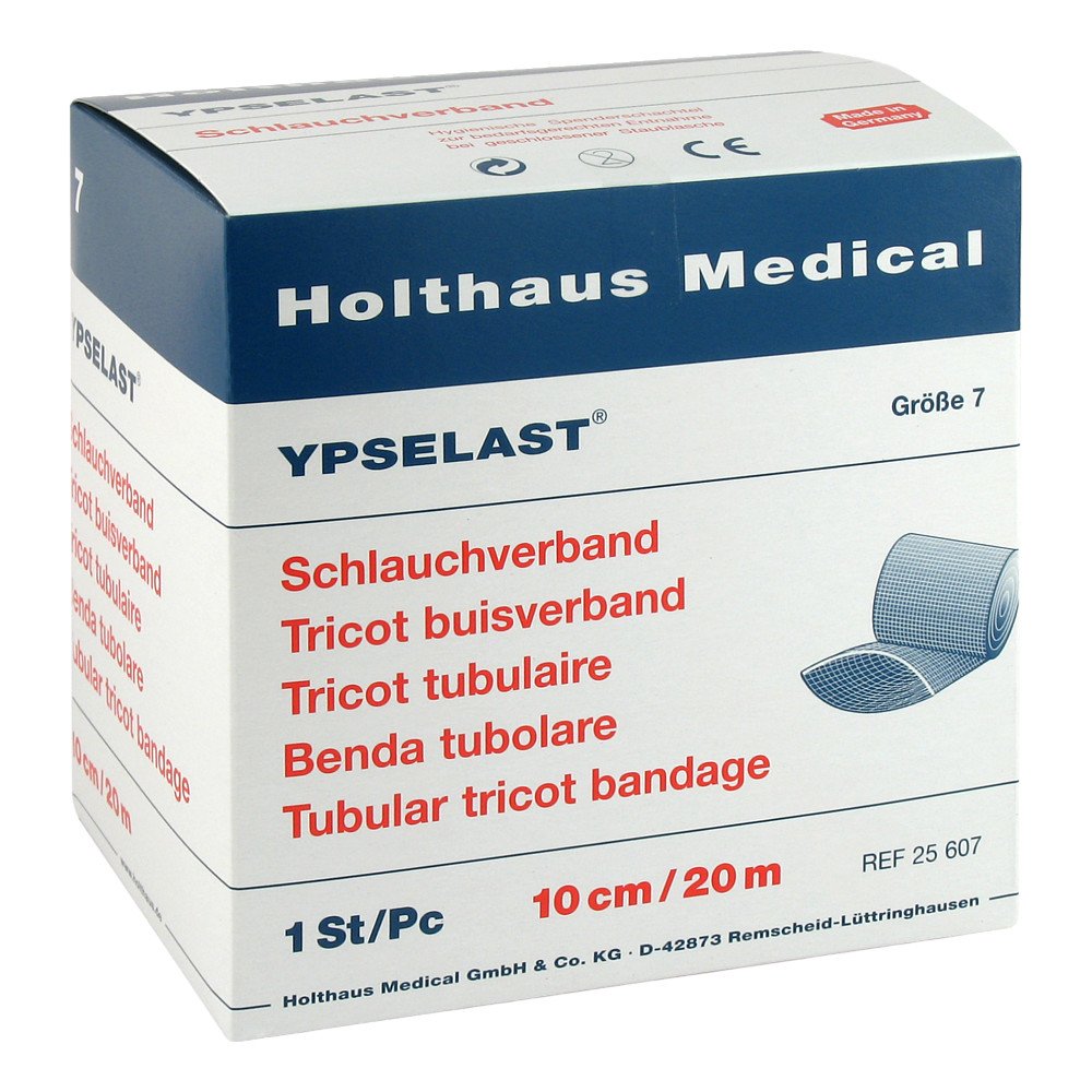 Das Produktfoto zeigt Schlauchverband Ypselast Gr.7 20 M Weiß (1 stk) PZN 04473830
