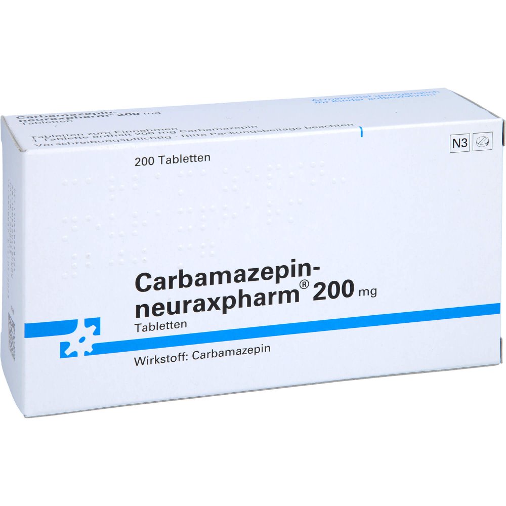 Das Produktfoto zeigt Carbamazepin-Neuraxpharm 200 Mg Tabletten (200 stk) PZN 04495582