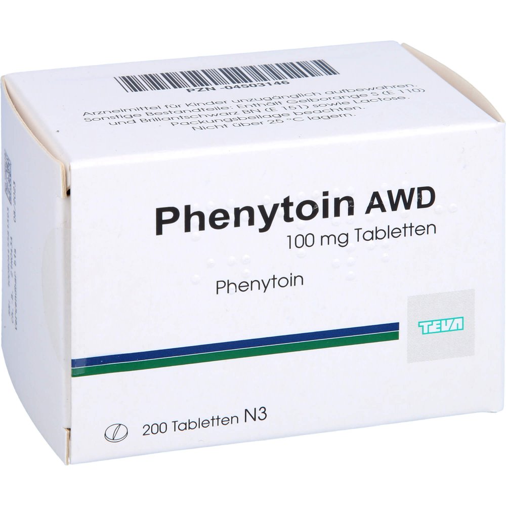 Das Produktfoto zeigt Phenytoin Awd Tabletten (200 stk) PZN 04503146