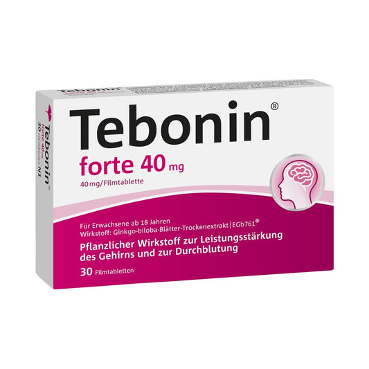 Das Produktfoto zeigt Tebonin Forte 40 Mg Filmtabletten (30 stk) PZN 04507747