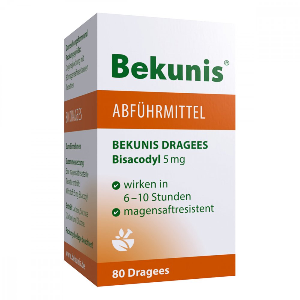 Bekunis Dragees Bisacodyl 5 Mg Magensaftres.Tabl. (80 stk)