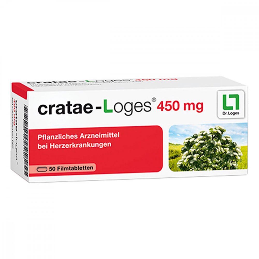 Das Produktfoto zeigt Cratae-Loges 450 Mg Filmtabletten (50 stk) PZN 04517007
