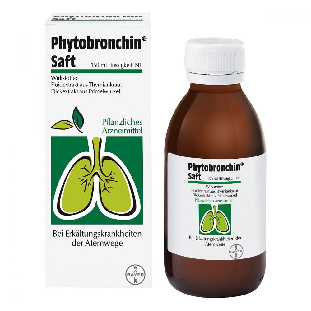 Das Produktfoto zeigt Phytobronchin Saft (150 ml) PZN 04518478
