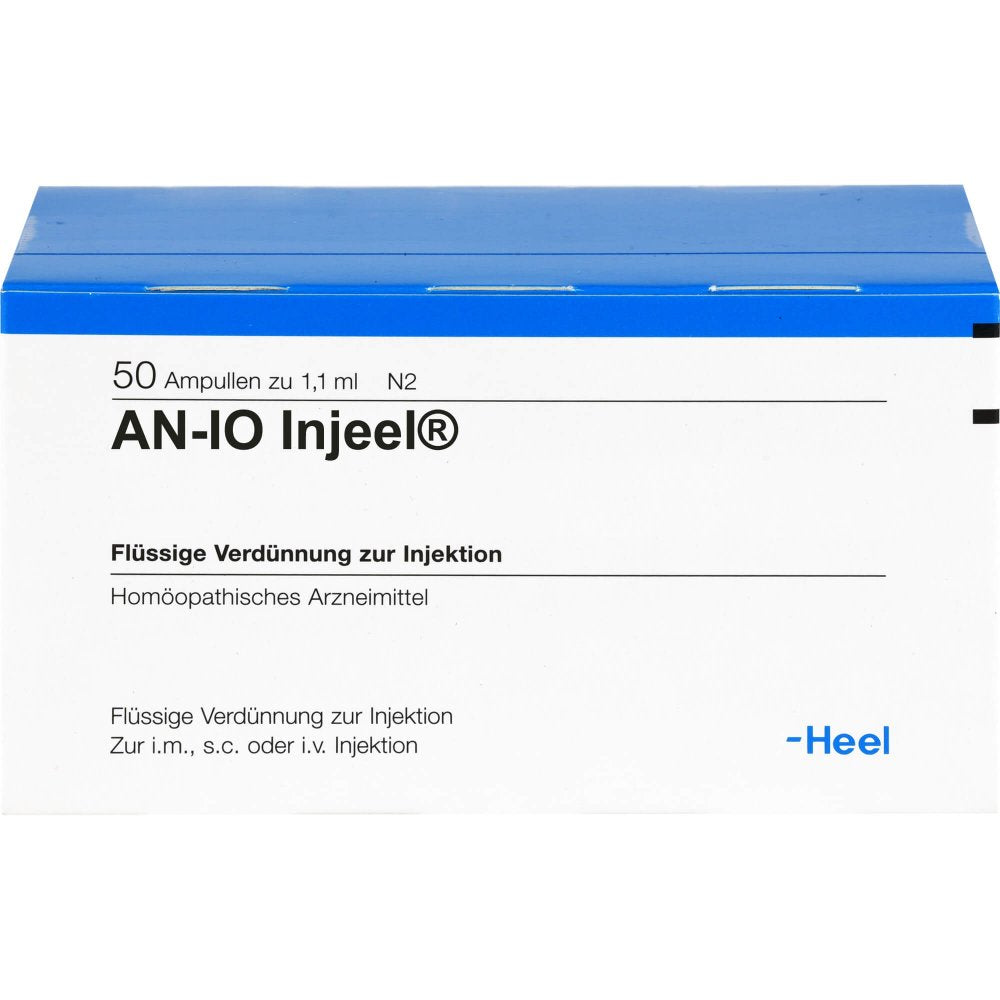 Das Produktfoto zeigt An-Io Injeel Ampullen (50 stk) PZN 04535608