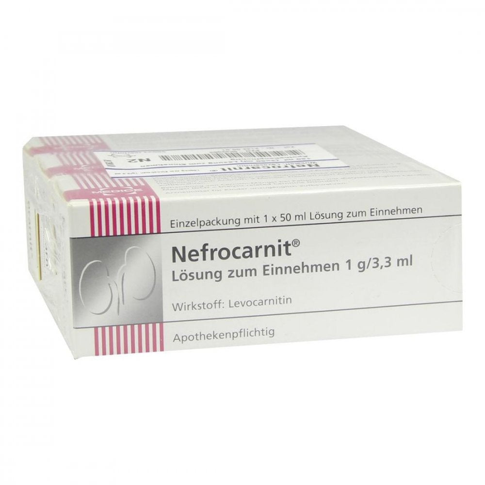 Das Produktfoto zeigt Nefrocarnit Lösung Zum Einnehmen (150 ml) PZN 04542063