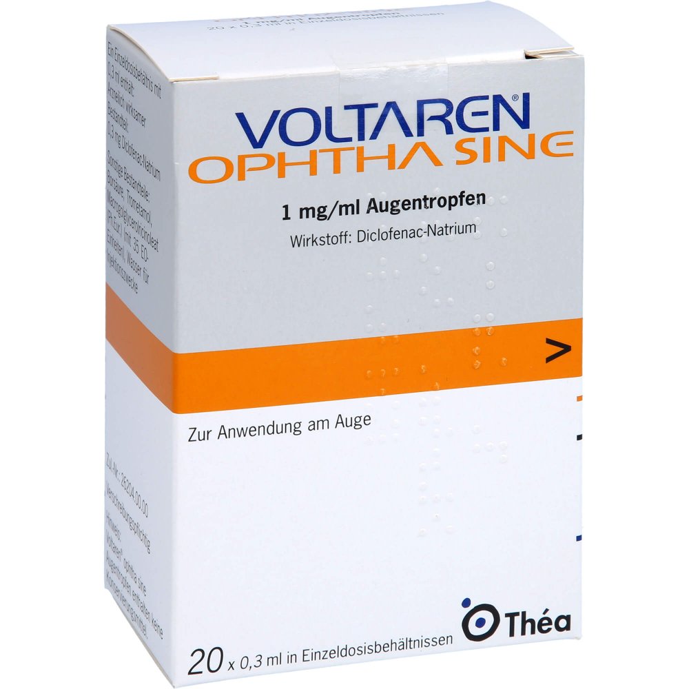 Das Produktfoto zeigt Voltaren Ophtha Sine Edp Augentropfen (20X0.3 ml) PZN 04554652